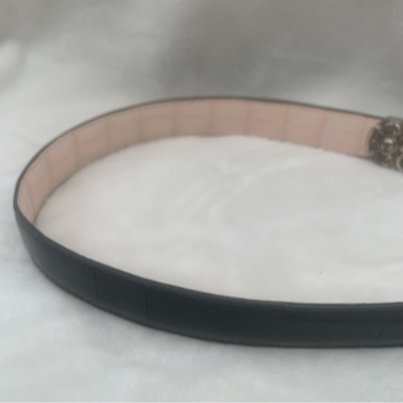 Brighton Reversible Pink/Black Alligator Texture Belt Silver Accents ML 32 - Picture 13 of 14